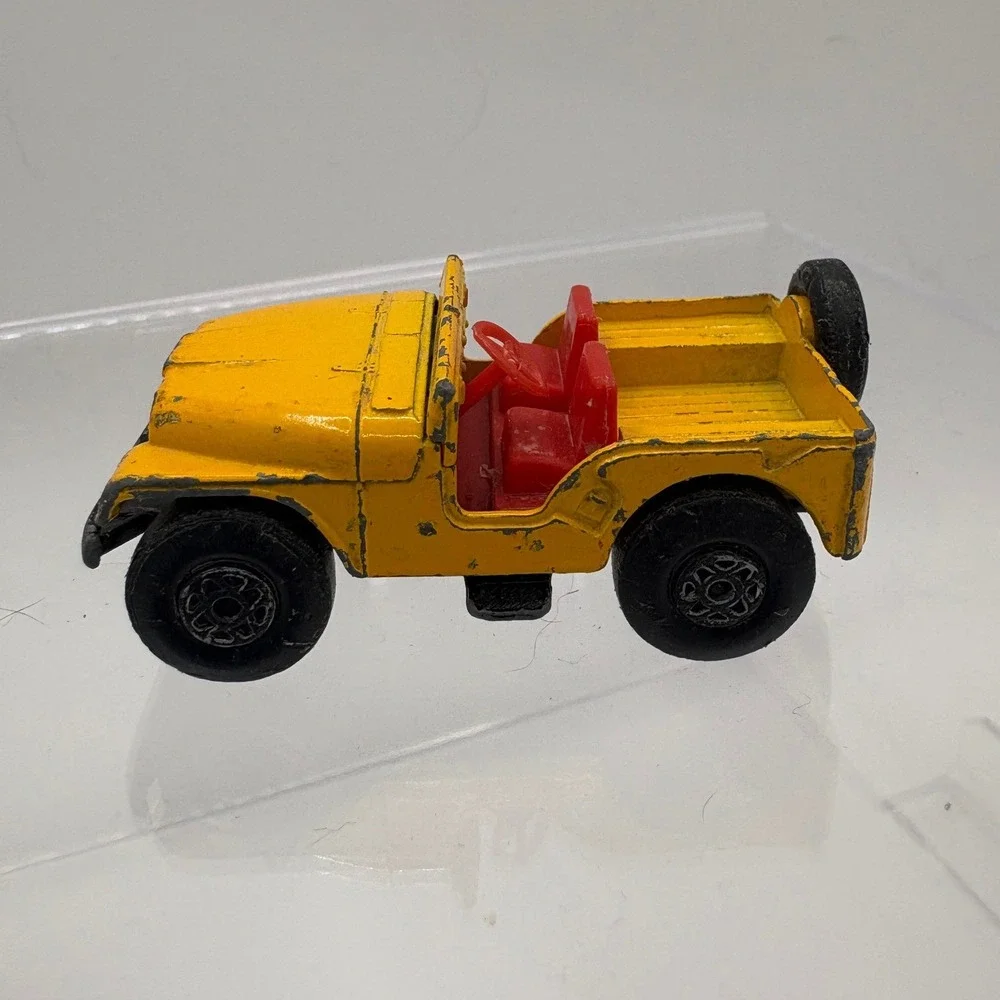 Vintage Matchbox No 2 Jeep Gladiator Yellow Diecast Car Lesney Made in England